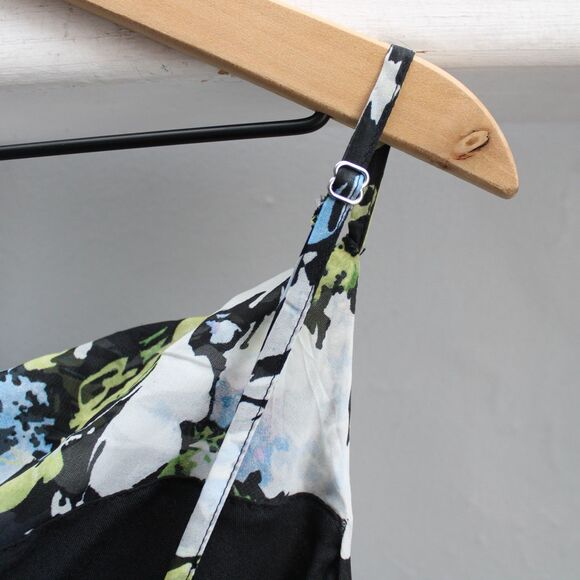 Abercrombie & Fitch Black Floral Cowl Neck Maxi Flowy Dress Size Medium - Picture 6 of 8